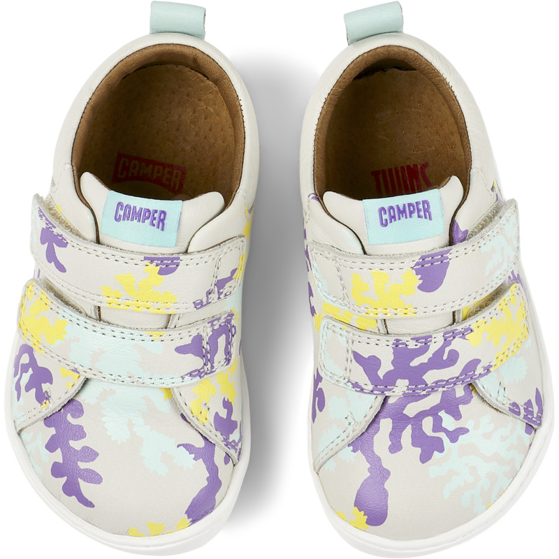 CAMPER Twins - Sneakers For First Walkers - White,Purple,Blue, Size 22, Smooth Leather