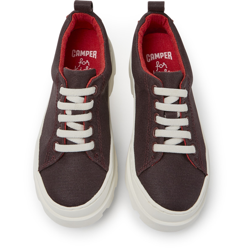 CAMPER Brutus - Smart Casual Shoes For Girls - Burgundy, Size 32, Cotton Fabric/Smooth Leather