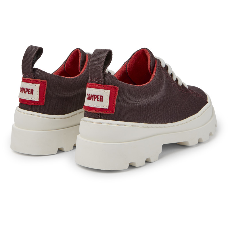 CAMPER Brutus - Smart Casual Shoes For Girls - Burgundy, Size 27, Cotton Fabric/Smooth Leather