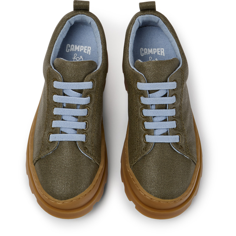 CAMPER Brutus - Chaussures Casual Chic Pour Filles - Vert, Taille 33, Tissu En Coton/Cuir Lisse