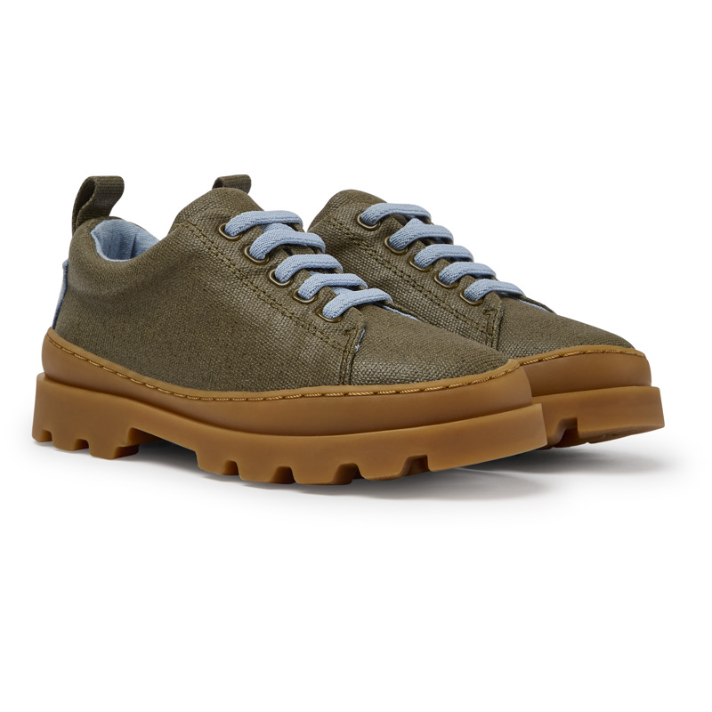 CAMPER Brutus - Chaussures Casual Chic Pour Filles - Vert, Taille 35, Tissu En Coton/Cuir Lisse