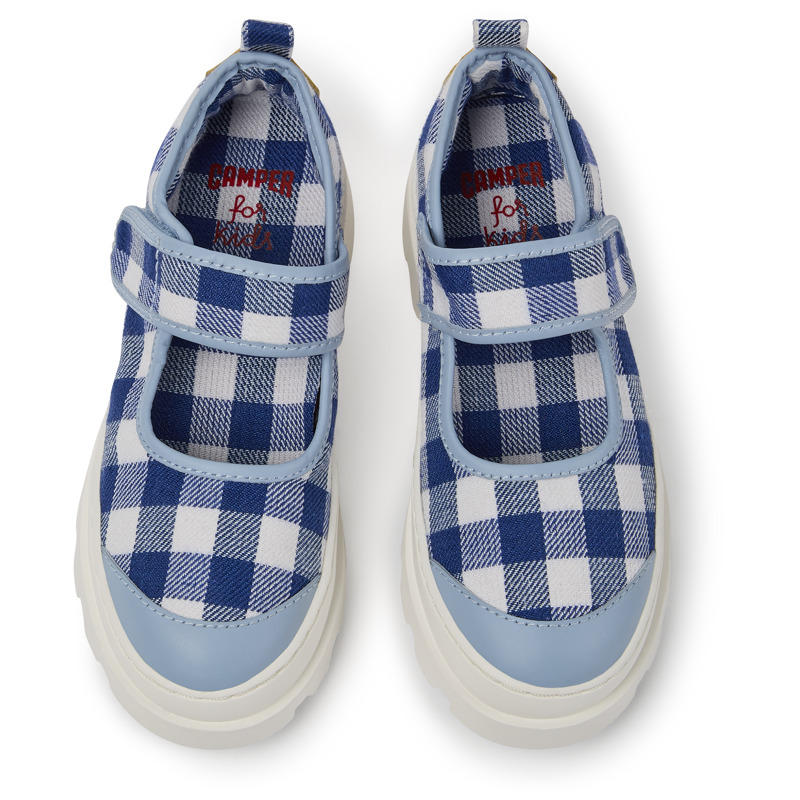 CAMPER Brutus - Ballerinas For Girls - Blue,White, Size 2, Cotton Fabric/Smooth Leather