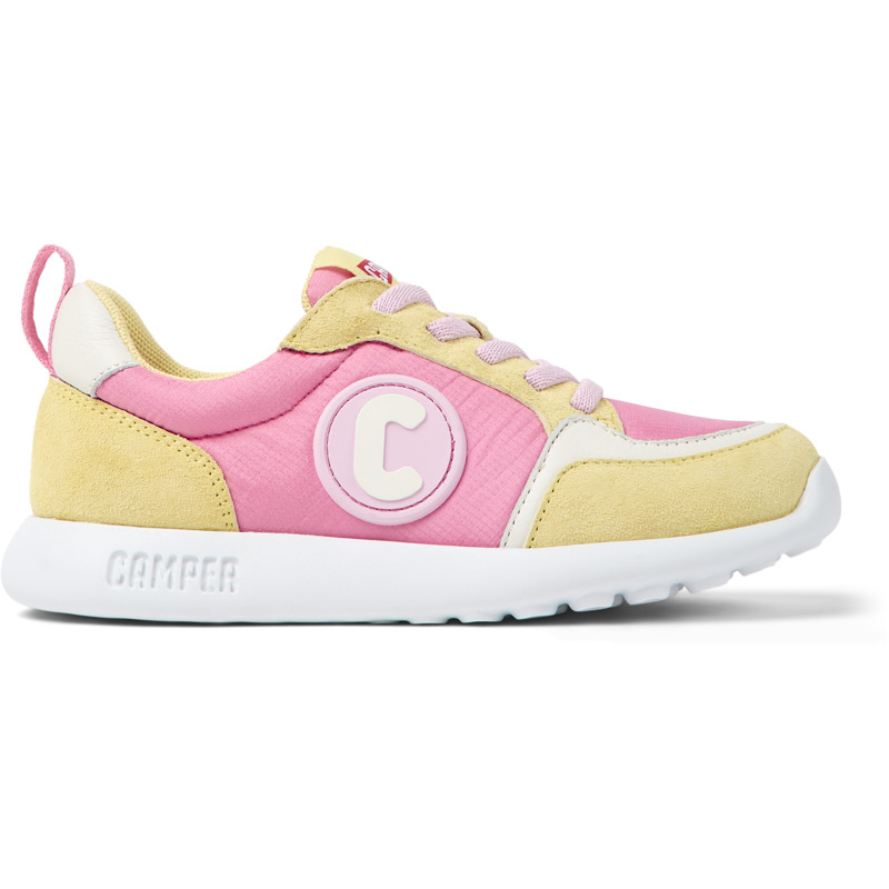 CAMPER Driftie - Sneaker Per Bimbe - Rosa,Giallo,Bianco, Taglia 28, Tessuto In Cotone