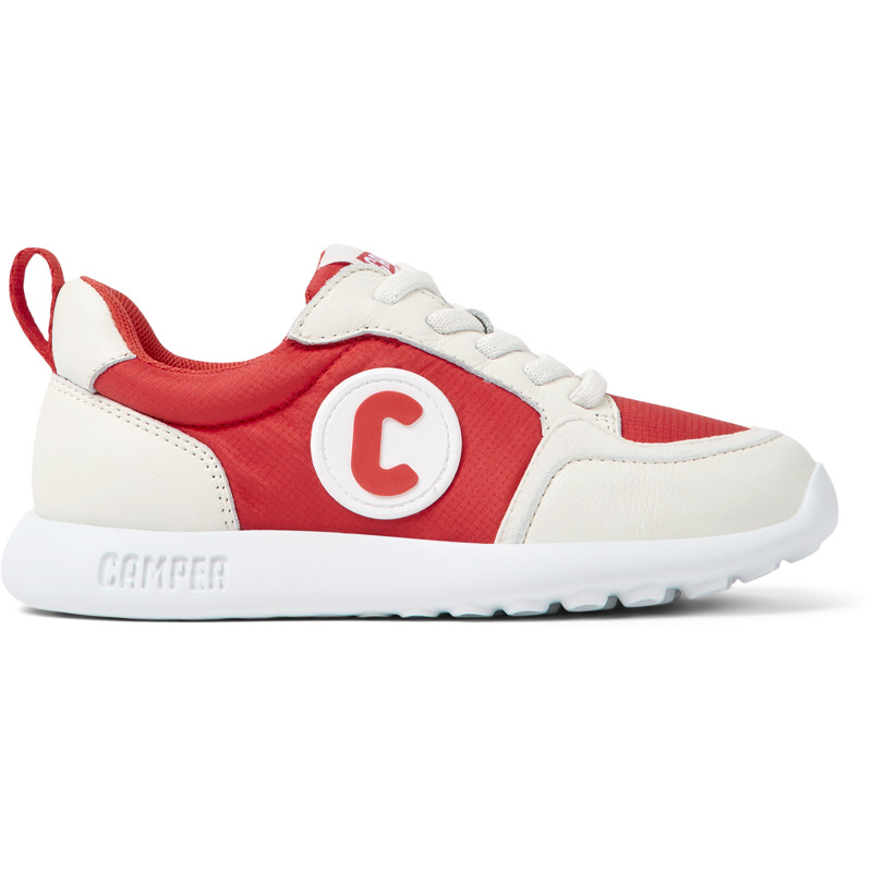 Camper Driftie - Sneakers For Unisex - Red, White, Beige, Size 30, Cotton Fabric/Smooth Leather