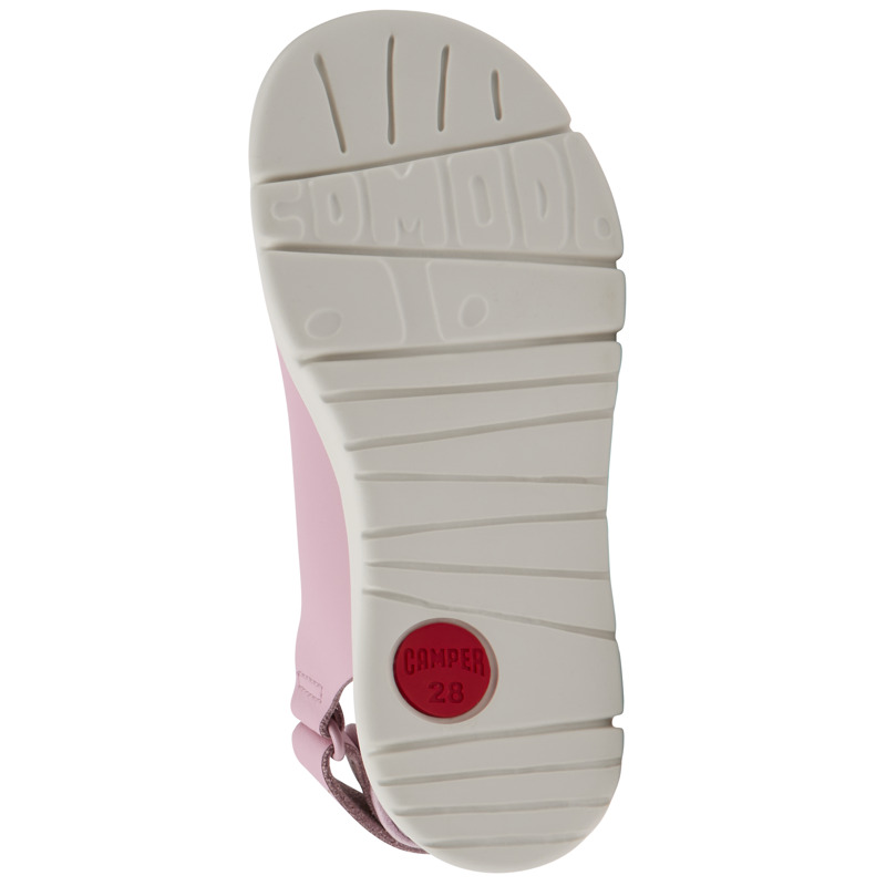 CAMPER Oruga - Sandals For Girls - Pink, Size 25, Smooth Leather/Cotton Fabric