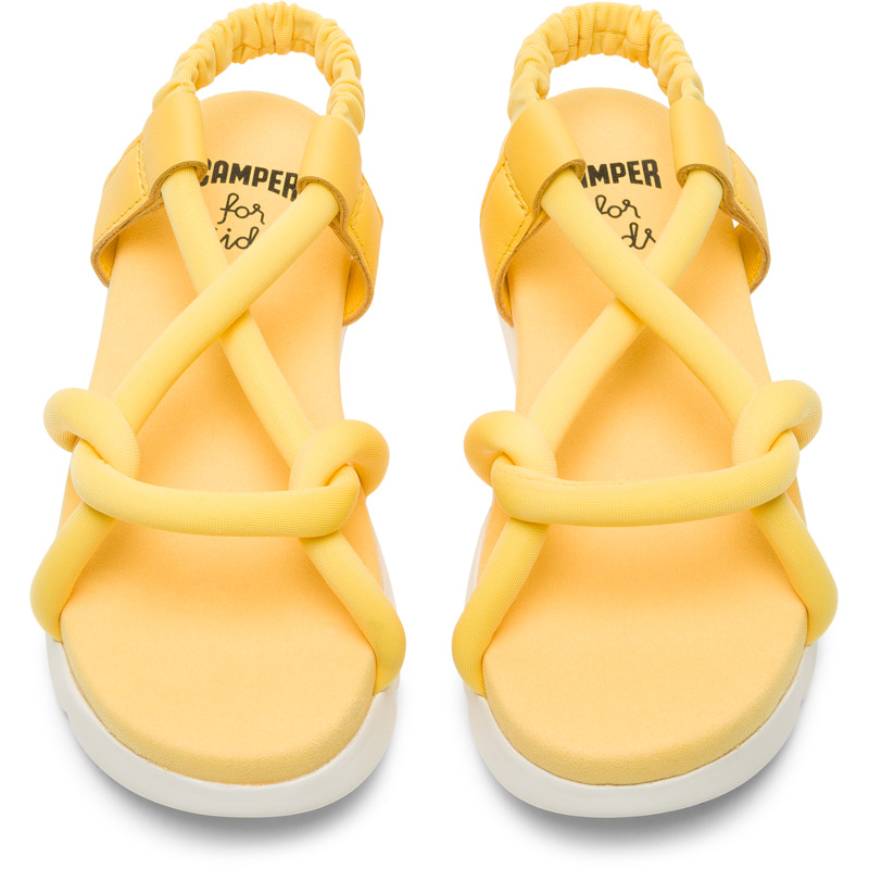 CAMPER Oruga - Sandals For Girls - Yellow, Size 33, Cotton Fabric/Smooth Leather