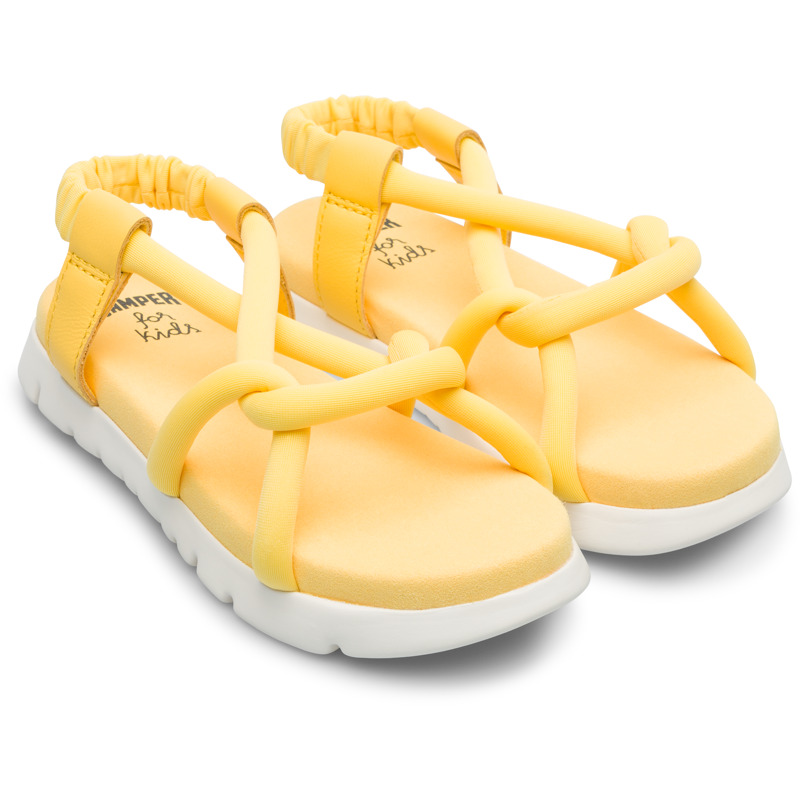 CAMPER Oruga - Sandals For Girls - Yellow, Size 33, Cotton Fabric/Smooth Leather