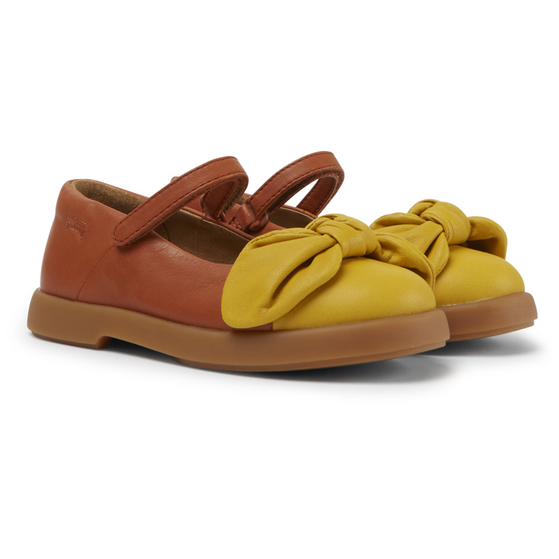 CAMPER Duet - Ballerinas For Girls - Brown,Yellow, Size 25, Smooth Leather
