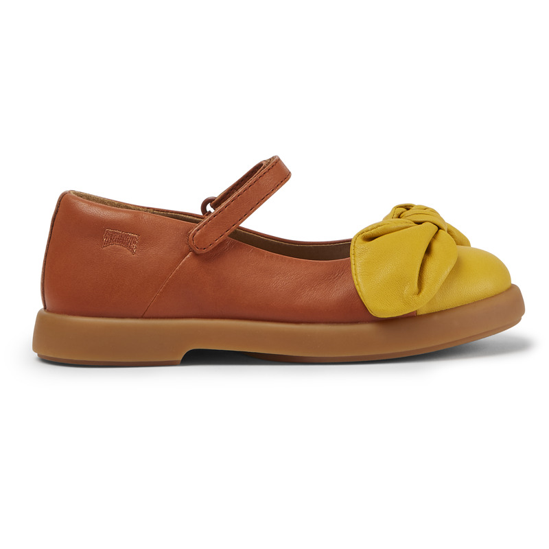 CAMPER Duet - Ballerinas For Girls - Brown,Yellow, Size 28, Smooth Leather