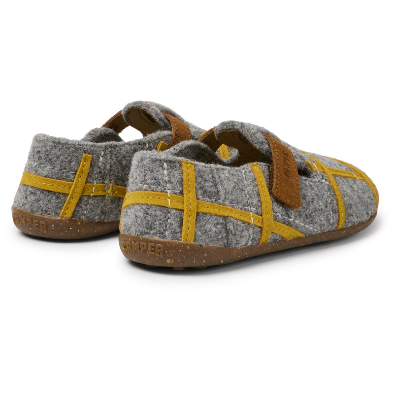CAMPER Twins - Slippers For Girls - Grey,Yellow,Brown, Size 29, Cotton Fabric