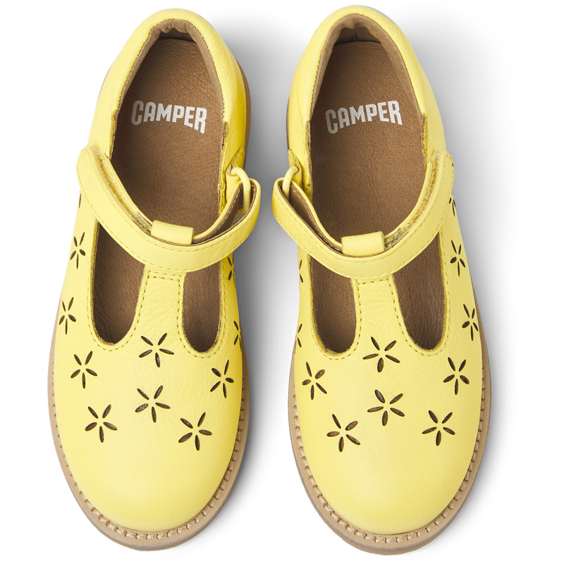 CAMPER Savina - Zapatos Casual De Vestir Para Niñas - Amarillo, Talla 33, Piel Lisa