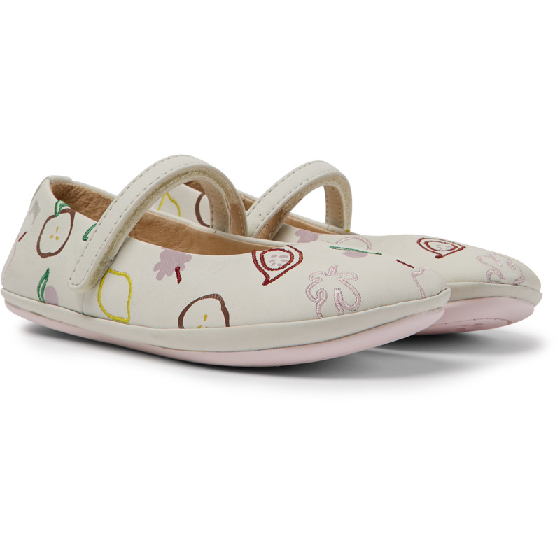 CAMPER Twins - Ballerinas For Girls - White, Size 28, Smooth Leather