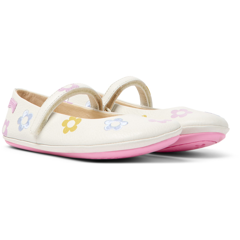 CAMPER Twins - Ballerinas For Girls - White, Size 37, Smooth Leather