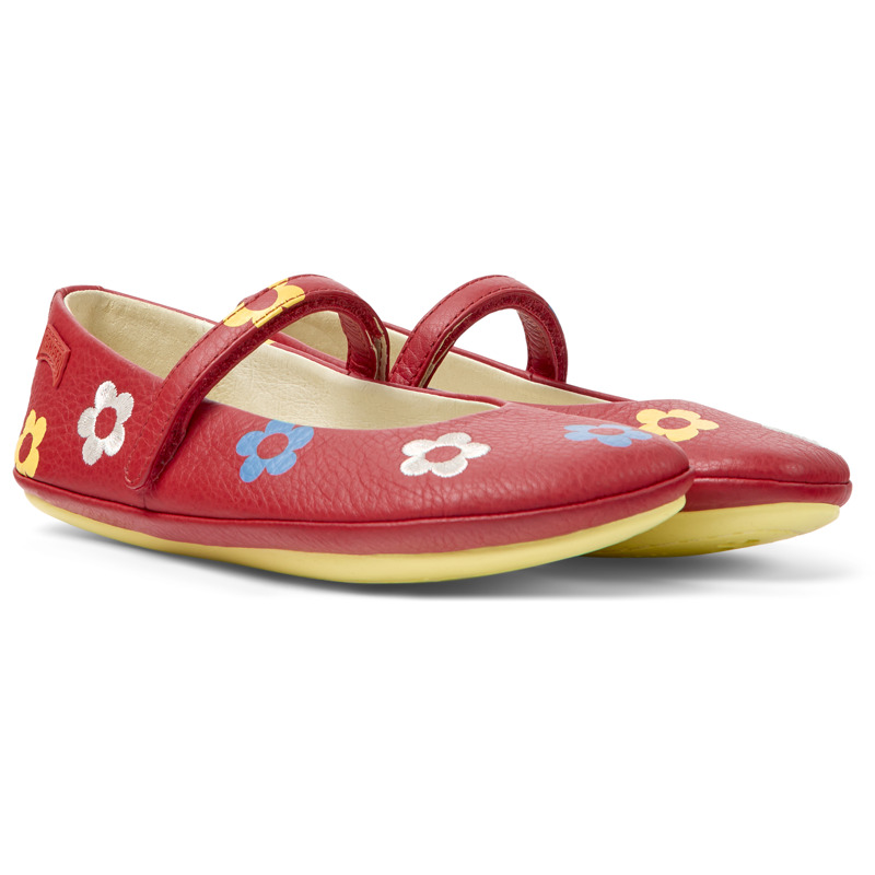 CAMPER Twins - Ballerinas For Girls - Red, Size 31, Smooth Leather