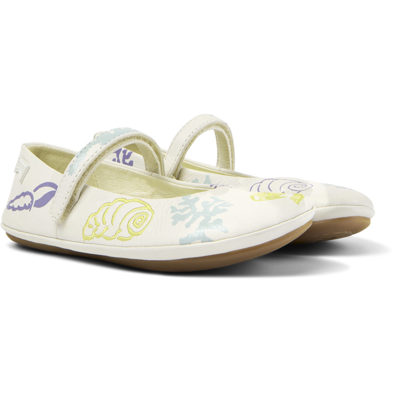 CAMPER Twins - Ballerinas For Girls - White, Size 25, Smooth Leather