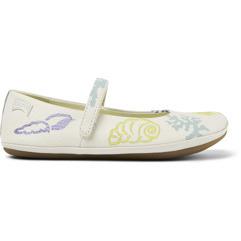 CAMPER Twins - Ballerinas For Girls - White, Size 35, Smooth Leather