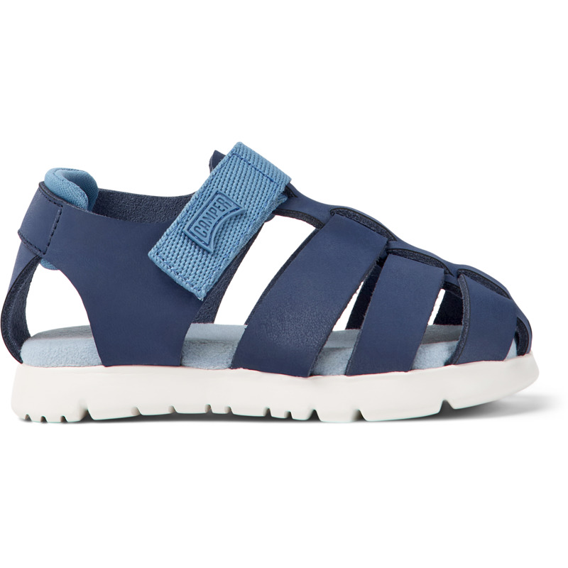 CAMPER Oruga - Sandalias para Primeros pasos - Azul, talla 23, Piel Lisa/Textil