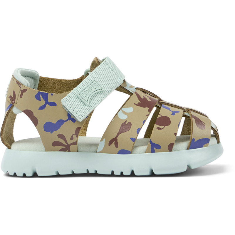 CAMPER Oruga - Sandalias para Primeros pasos - Beige,Azul,Rojo, talla 25, Piel Lisa/Textil