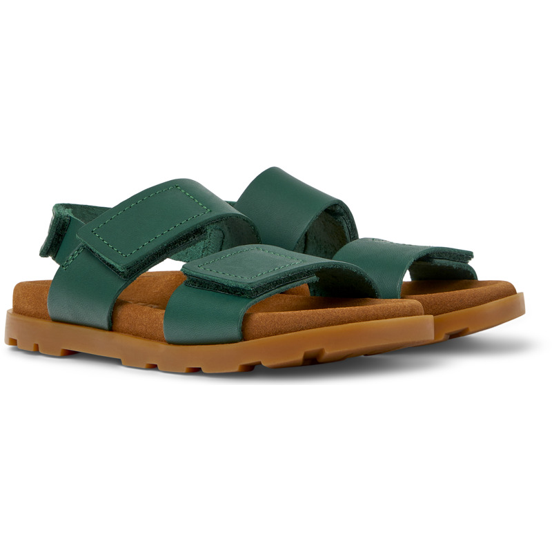 CAMPER Brutus Sandal - Sandals For Girls - Green, Size 37, Smooth Leather