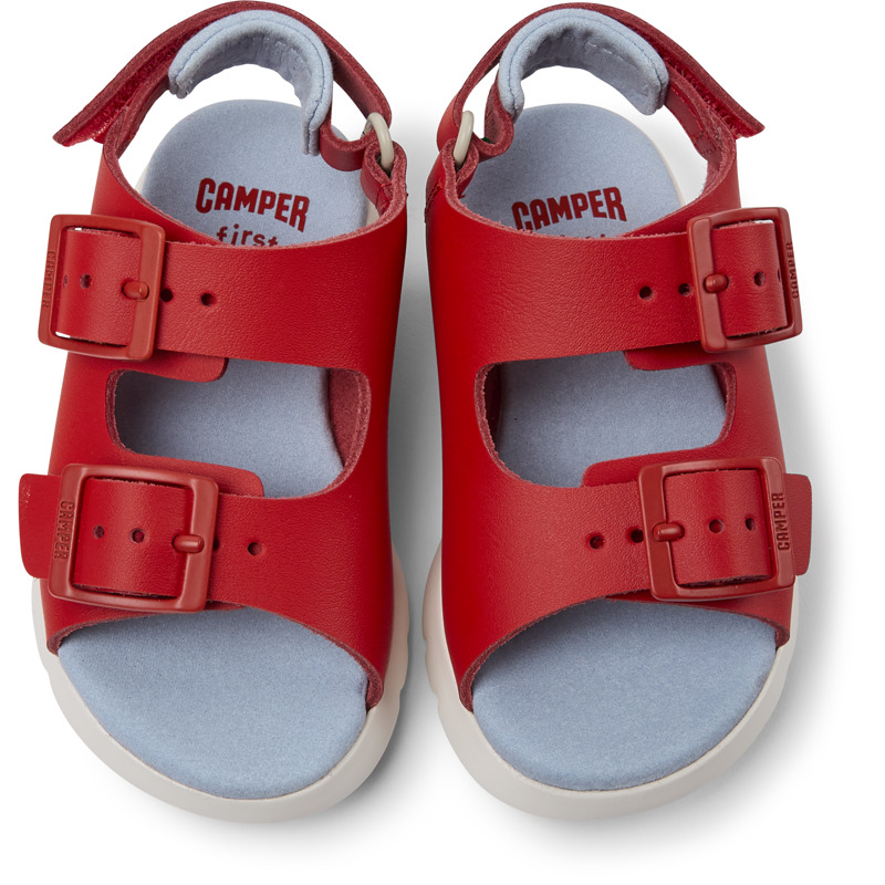 CAMPER Oruga - Sandals For First Walkers - Red, Size 21, Smooth Leather