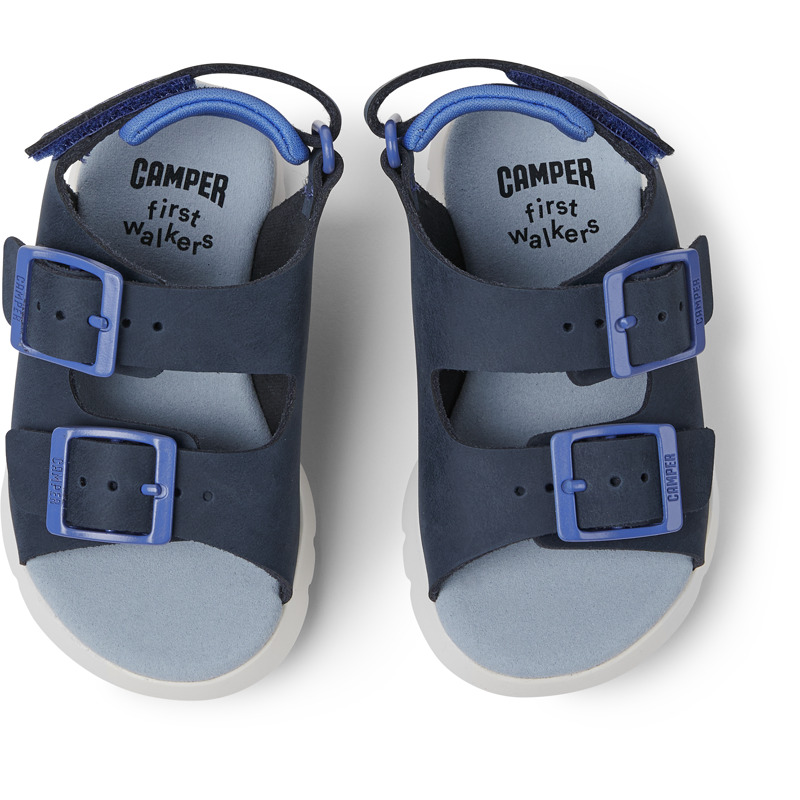 CAMPER Oruga - Sandals For First Walkers - Blue, Size 24, Smooth Leather