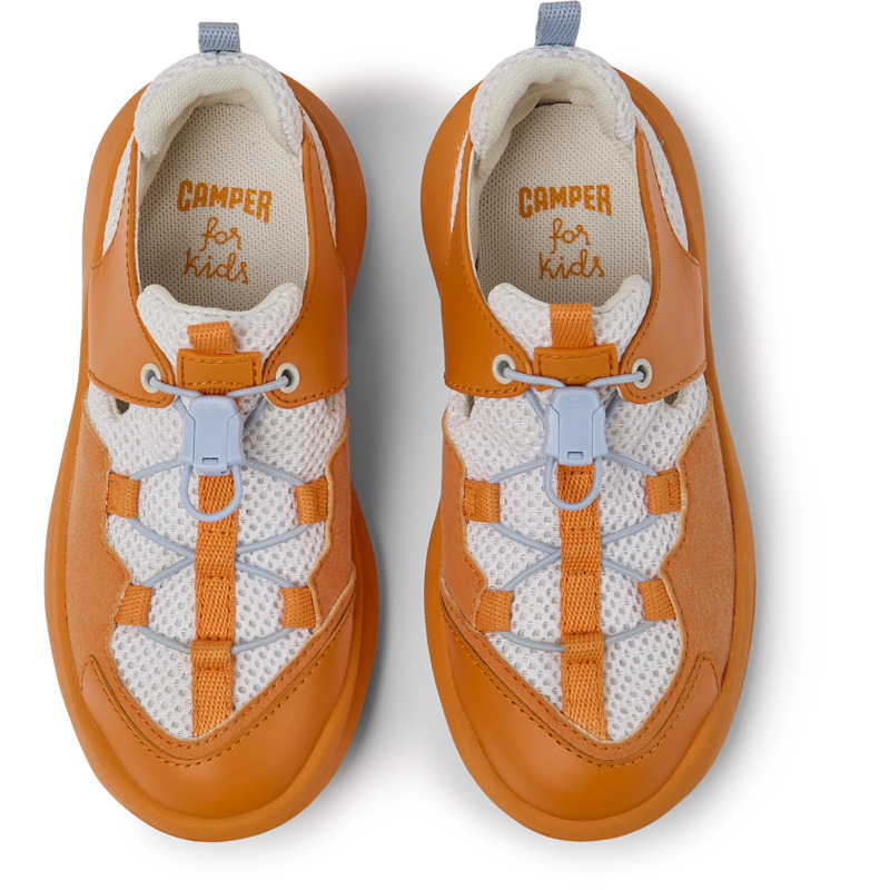 Camper Crclr - Sandals For Unisex - White, Orange, Size 35, Cotton Fabric/Smooth Leather
