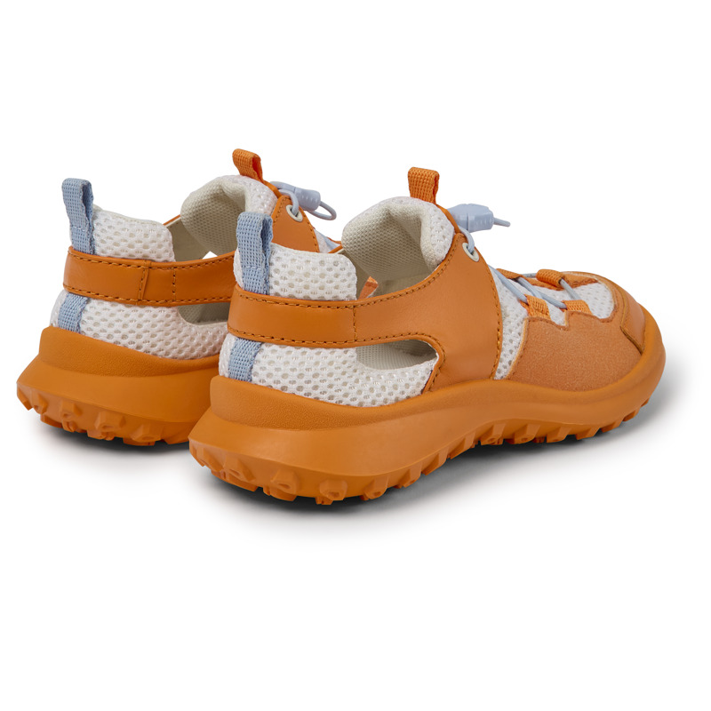 Camper Crclr - Sandals For Unisex - White, Orange, Size 33, Cotton Fabric/Smooth Leather