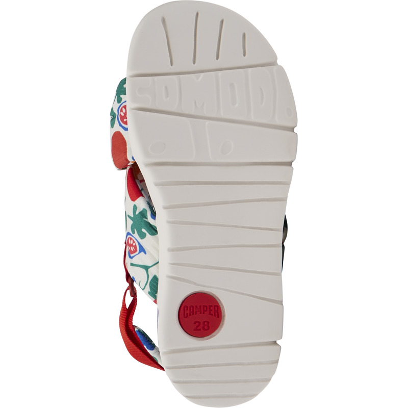 CAMPER Oruga - Sandals For Girls - White,Red,Blue, Size 29, Cotton Fabric