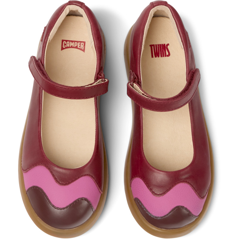 CAMPER Twins - Ballerinas For Girls - Burgundy,Pink, Size 25, Smooth Leather