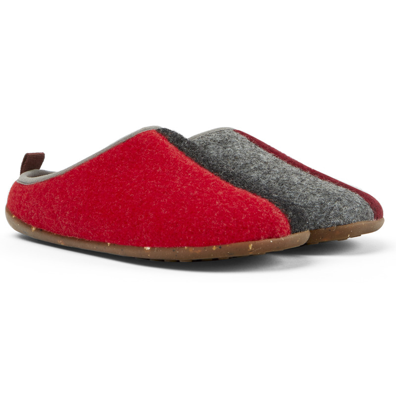 CAMPER Twins - Slippers For Girls - Grey,Red,Burgundy, Size 38, Cotton Fabric