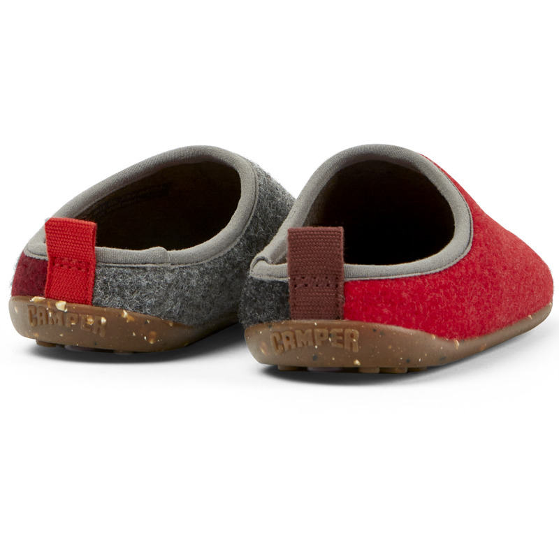 CAMPER Twins - Pantoffels Voor Meisjes - Grijs,Rood,Kastanjebruin, Maat 35, Cotton Fabric