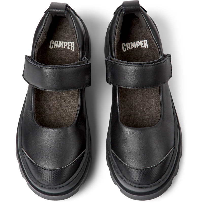 CAMPER Brutus - Ballerinas For Girls - Black, Size 30, Smooth Leather/Cotton Fabric