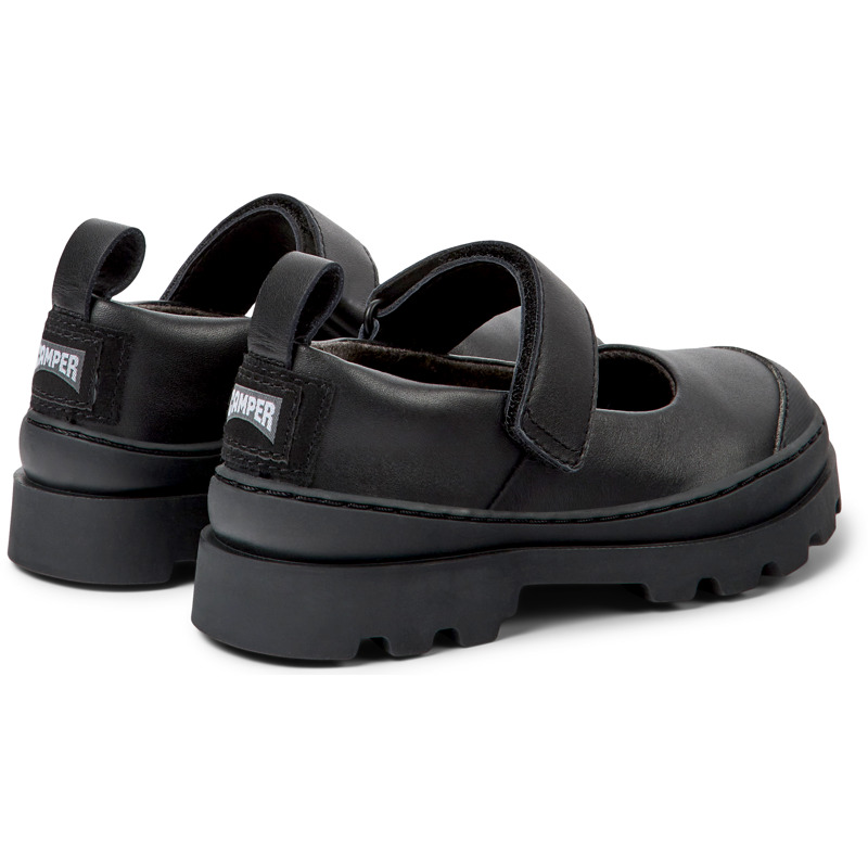 CAMPER Brutus - Ballerinas For Girls - Black, Size 28, Smooth Leather/Cotton Fabric