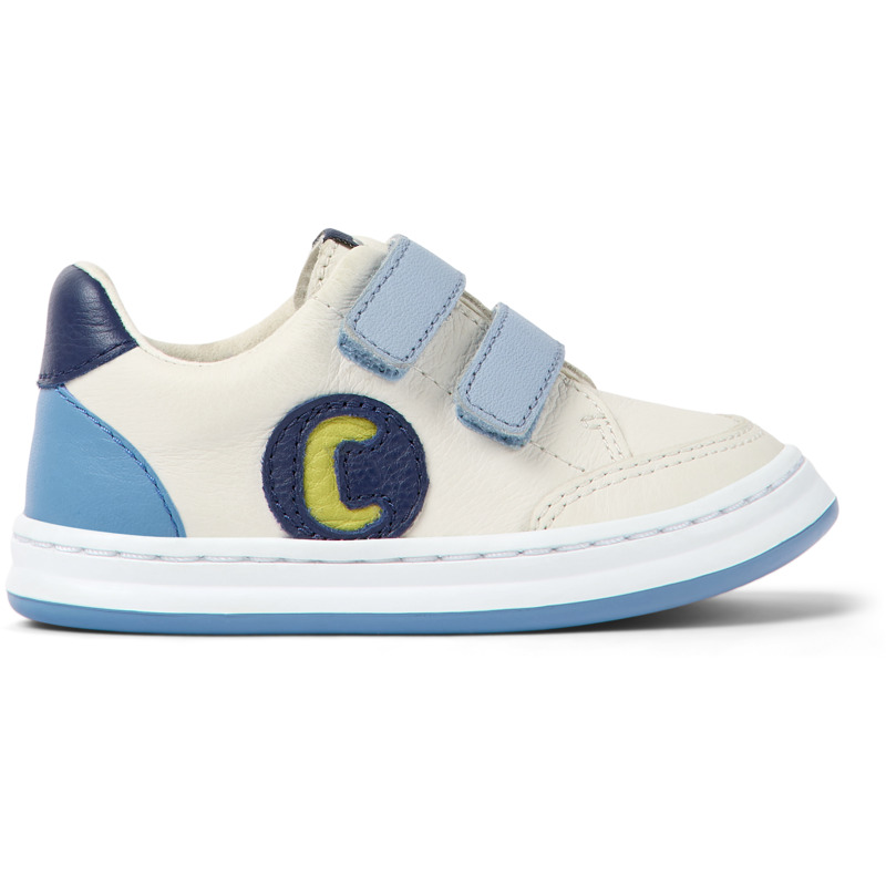 CAMPER Runner - Sneaker Per PRIMI PASSI - Bianco,Blu,Verde, Taglia 23, Pelle Liscia