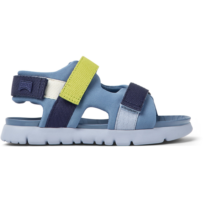 CAMPER Twins - Sandals for Girls - Blue, size 11.5, Cotton fabric