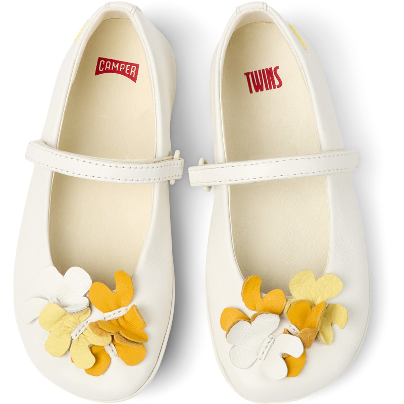 CAMPER Twins - Ballerinas For Girls - White, Size 30, Smooth Leather