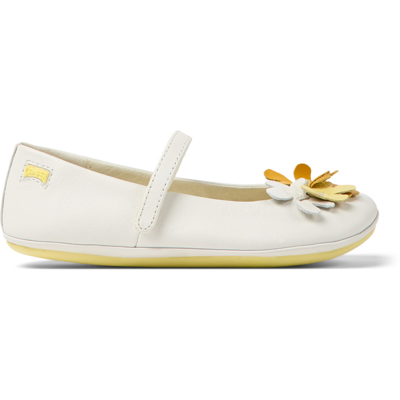 CAMPER Twins - Ballerinas For Girls - White, Size 35, Smooth Leather