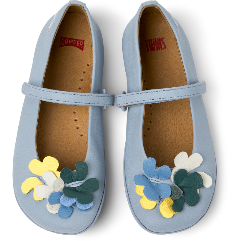 CAMPER Twins - Ballerinas For Girls - Blue, Size 32, Smooth Leather