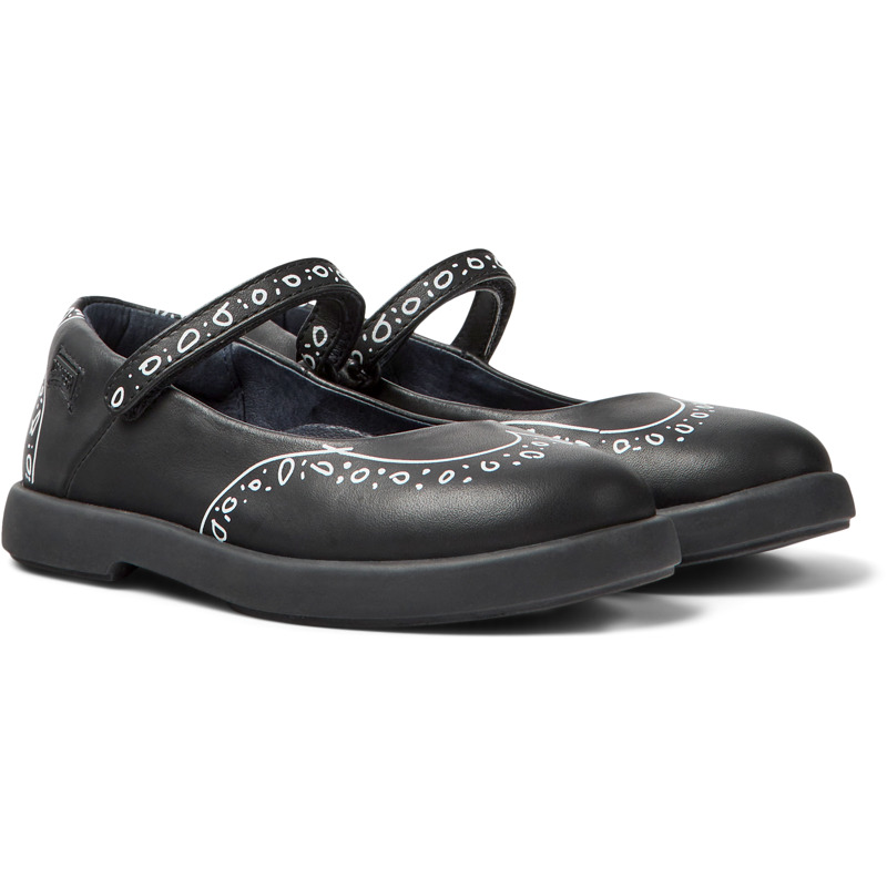 CAMPER Twins - Ballerinas For Girls - Black, Size 28, Smooth Leather