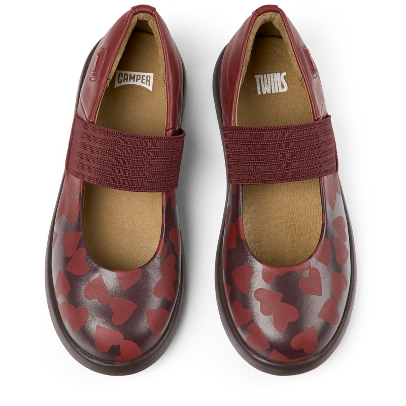 CAMPER Twins - Ballerinas For Girls - Burgundy, Size 26, Smooth Leather