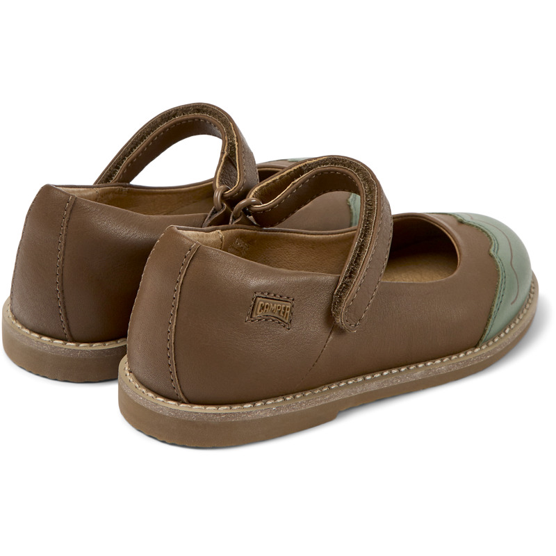 CAMPER Twins - Ballerinas For Girls - Brown,Green, Size 27, Smooth Leather