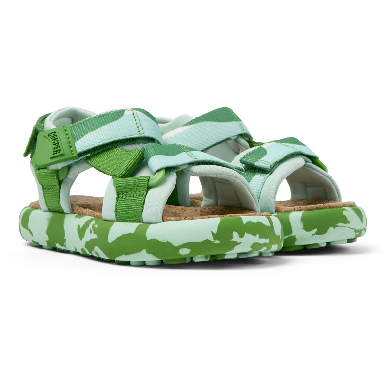 Shop Camper Sandals For Girls In Green,white