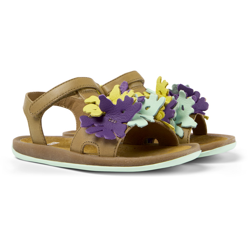 Shop Camper Sandals For Girls In Brown,purple,blue