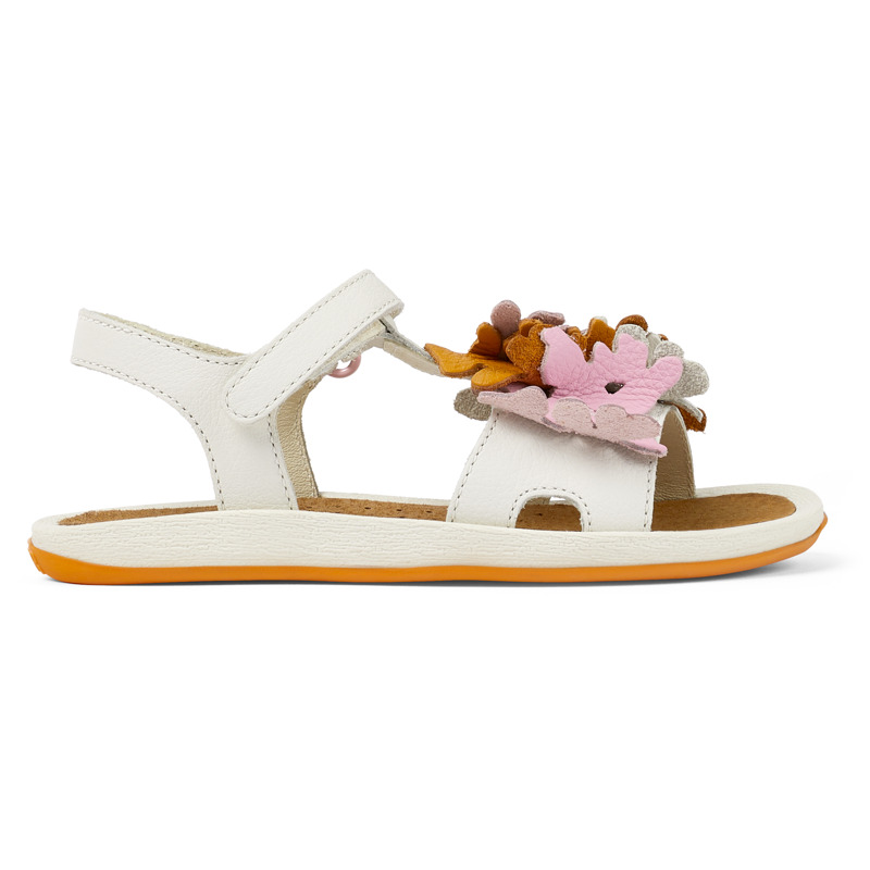 CAMPER Twins - Sandals For Girls - White,Pink,Orange, Size 33, Smooth Leather