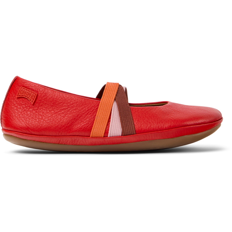 CAMPER Twins - Ballerinas For Girls - Red, Size 8, Smooth Leather