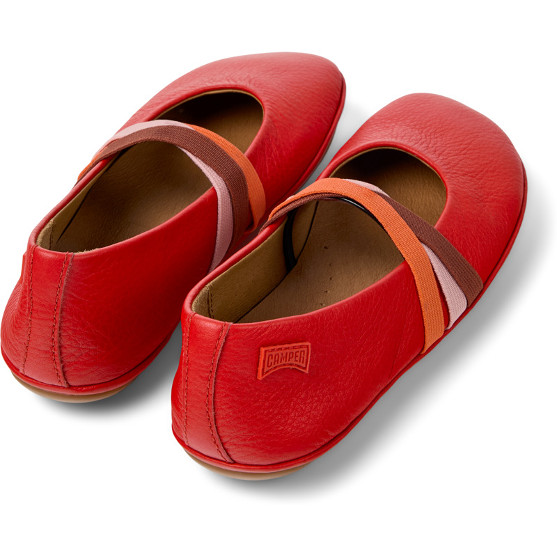 CAMPER Twins - Ballerinas For Girls - Red, Size 8, Smooth Leather