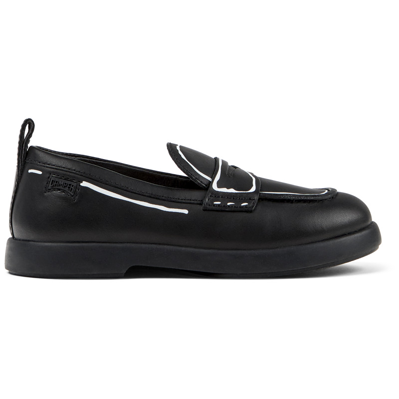 CAMPER Twins - Mocasines para Niñas - Negro, talla 30, Piel Lisa