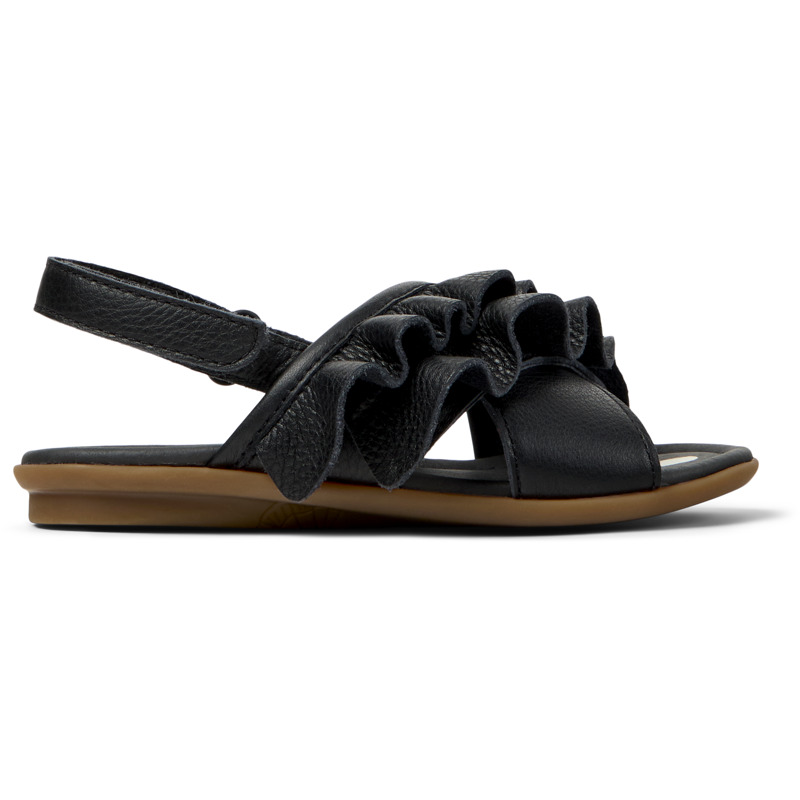 CAMPER Twins - Sandalias para Niñas - Negro, talla 26, Piel Lisa