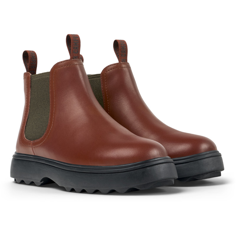 CAMPER Norte - Bottines Pour Filles - Rouge, Taille 29, Cuir Lisse