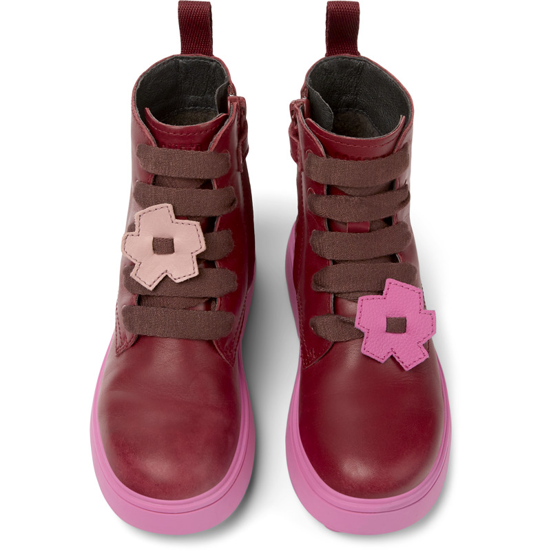 CAMPER Twins - Boots For Girls - Burgundy, Size 31, Smooth Leather